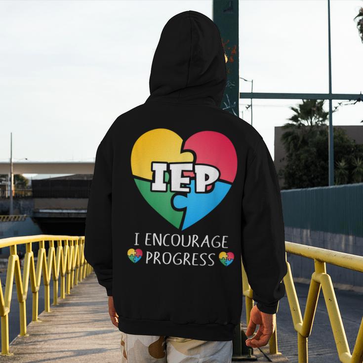 IEP I Encourage Progress Special Education School Teacher Men's Hoodie Back Print, funny design IEP I Encourage Progress Special Education School Teacher Men's Hoodie Back Print, funny design