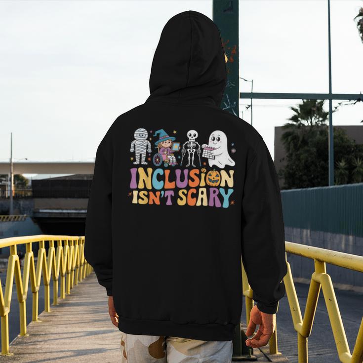 Inclusion Isn't Scary SLP Halloween Sped Teacher Men's Hoodie Back Print, funny design Inclusion Isn't Scary SLP Halloween Sped Teacher Men's Hoodie Back Print, funny design