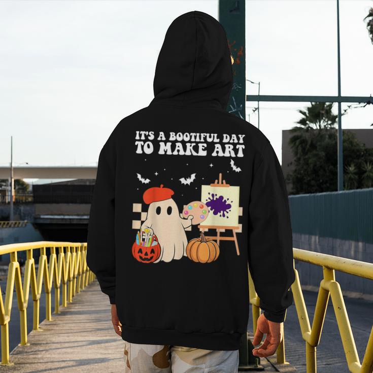 It's A Bootiful Day To Make Art Groovy Art Teacher Halloween Men's Hoodie Back Print, Groovy Teacher Gifts, funny design It's A Bootiful Day To Make Art Groovy Art Teacher Halloween Men's Hoodie Back Print, Groovy Teacher Gifts, funny design