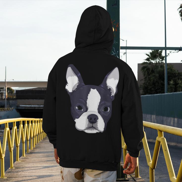 Kids Boston Terrier Dog For Women And Girls Men's Hoodie Back Print, funny design