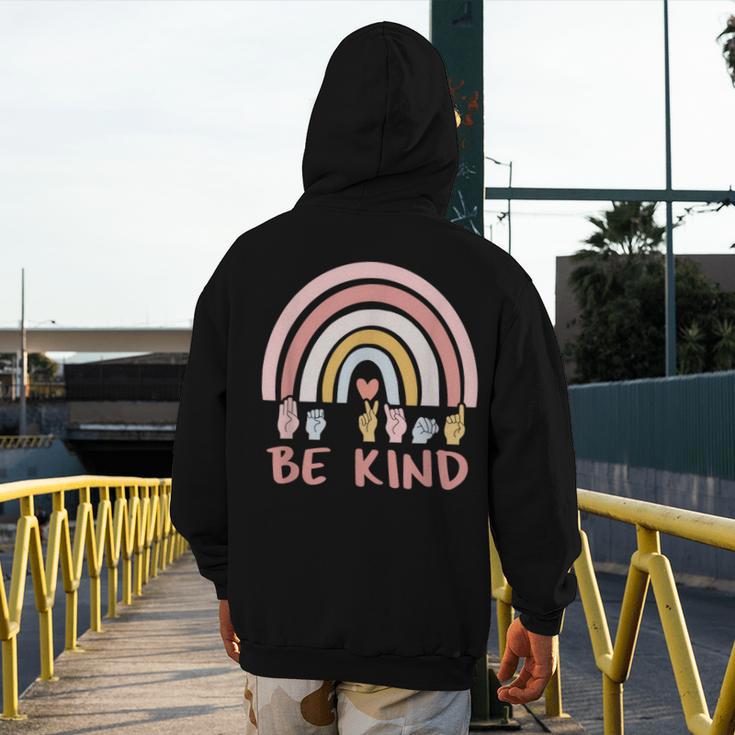 Be Kind ASL Sign Language Deaf SPED Teacher Kids Men Women Men's Hoodie Back Print, funny design Be Kind ASL Sign Language Deaf SPED Teacher Kids Men Women Men's Hoodie Back Print, funny design