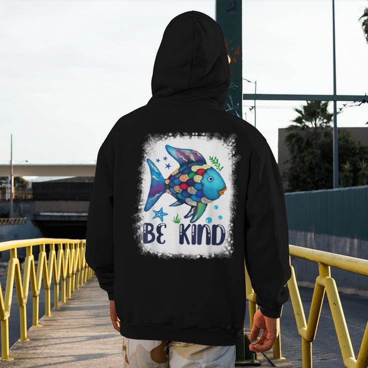 Be Kind Rainbow Fish Teacher Life Back To School Teaching Men Women Men's Hoodie Back Print, funny design