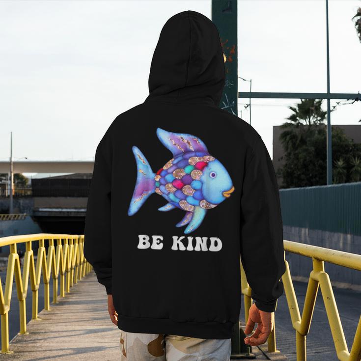 Be Kind Rainbow Fish Teacher Life Teaching Back To School Men's Hoodie Back Print, funny design Be Kind Rainbow Fish Teacher Life Teaching Back To School Men's Hoodie Back Print, funny design