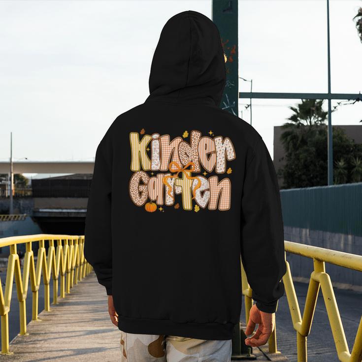 Kindergarten Teacher Fall Pumpkin Autumn Cute Men's Hoodie Back Print, funny design Kindergarten Teacher Fall Pumpkin Autumn Cute Men's Hoodie Back Print, funny design