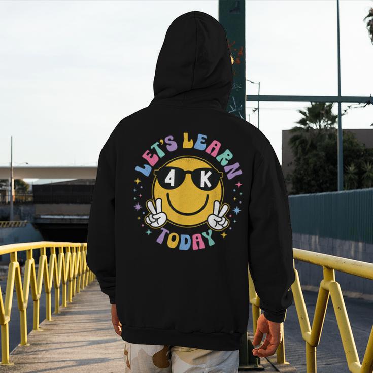 Lets Learn Today Shirt Smile Face 4K Teacher Back To School Men's Hoodie Back Print, funny design