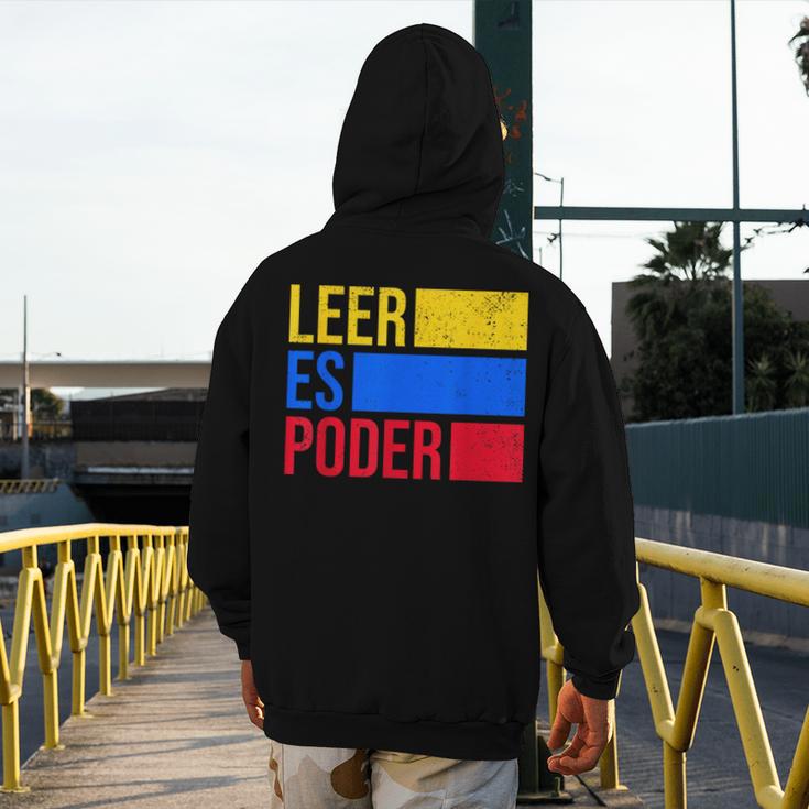 Leer Es Poder Colombian Spanish Teacher Maestra Colombia Men's Hoodie Back Print, funny design Leer Es Poder Colombian Spanish Teacher Maestra Colombia Men's Hoodie Back Print, funny design