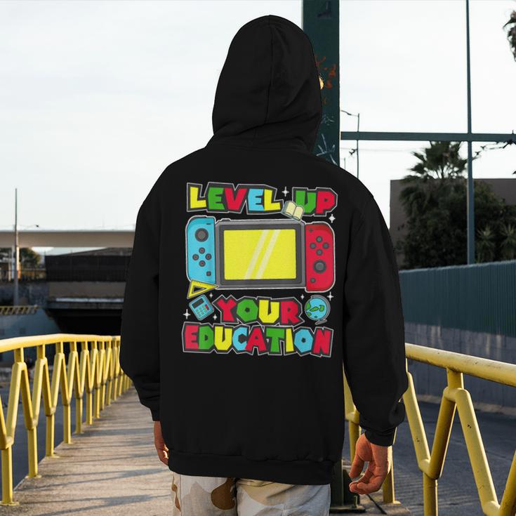 Level Up Your Education Gaming Inspired Teacher Gamers Men's Hoodie Back Print, funny design Level Up Your Education Gaming Inspired Teacher Gamers Men's Hoodie Back Print, funny design