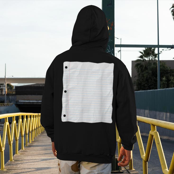 Lined Paper Notebook Halloween Costume For Students Teachers For Men Women Kids Men's Hoodie Back Print, funny design Lined Paper Notebook Halloween Costume For Students Teachers For Men Women Kids Men's Hoodie Back Print, funny design