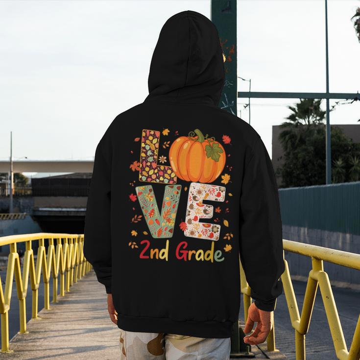 Love 2nd Grade Happy Fall Thanksgiving For 2nd Teacher For Men Women Girls Kids Men's Hoodie Back Print, 2nd Grade Teacher Gifts, funny design Love 2nd Grade Happy Fall Thanksgiving For 2nd Teacher For Men Women Girls Kids Men's Hoodie Back Print, 2nd Grade Teacher Gifts, funny design