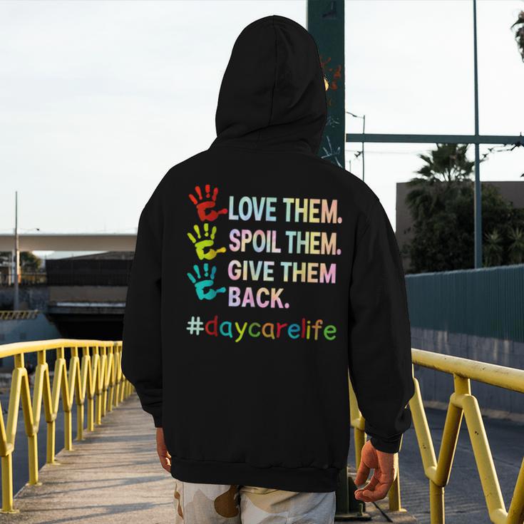 Love Daycare Provider Childcare Teacher Tie Dye Men's Hoodie Back Print, funny design Love Daycare Provider Childcare Teacher Tie Dye Men's Hoodie Back Print, funny design