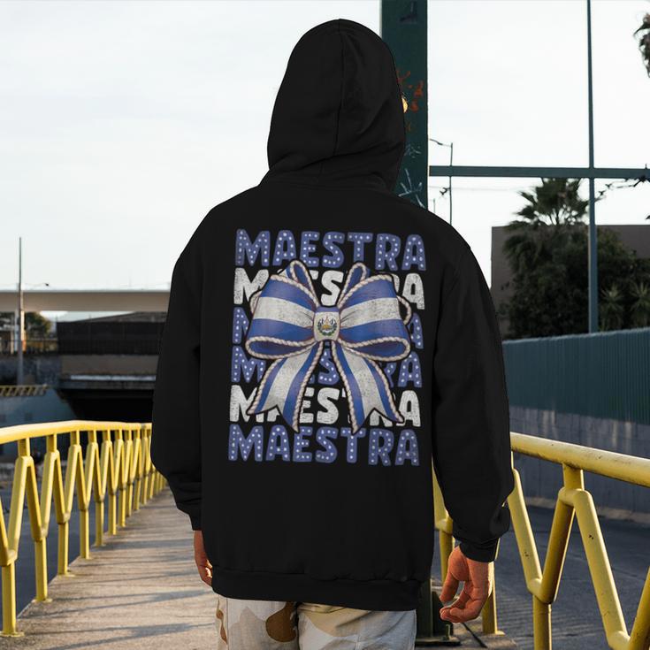 Maestra El Salvador Coquette Bow Hispanic Spanish Teacher Men's Hoodie Back Print, funny design Maestra El Salvador Coquette Bow Hispanic Spanish Teacher Men's Hoodie Back Print, funny design