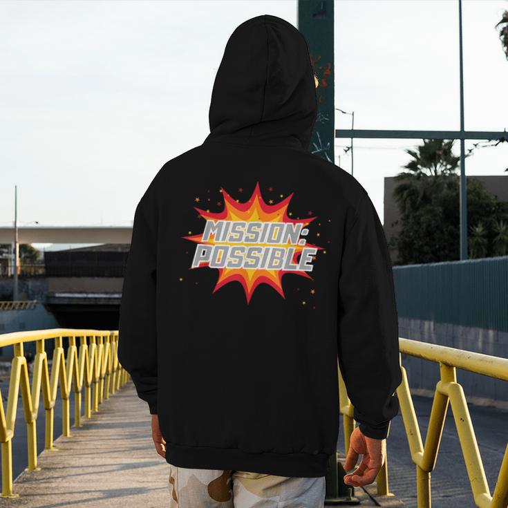 Mission Possible Motivational Inspirational School Teacher Men's Hoodie Back Print, funny design Mission Possible Motivational Inspirational School Teacher Men's Hoodie Back Print, funny design