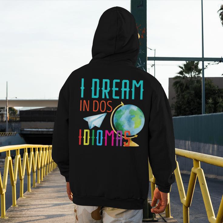 Multilingual Teacher In Dos Idiomas Linguist Language Men's Hoodie Back Print, funny design Multilingual Teacher In Dos Idiomas Linguist Language Men's Hoodie Back Print, funny design