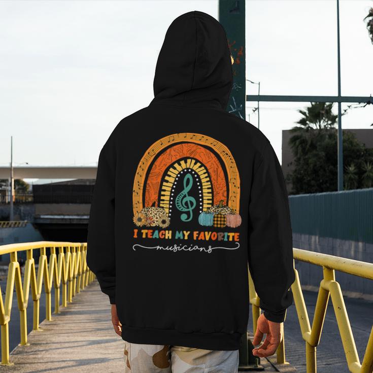 Music Teacher I Teach My Favorite Musicians Autumn Rainbow Men Women Men's Hoodie Back Print, funny design