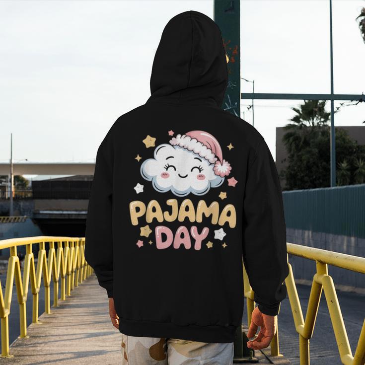Pajama Day School Spirit Week Fun Cloud Teacher Men's Hoodie Back Print, funny design