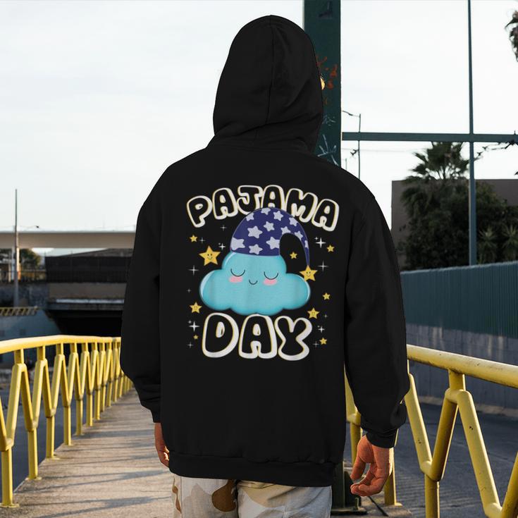 Pajama Day School Spirit Week Fun Cloud Teacher Student Men's Hoodie Back Print, funny design Pajama Day School Spirit Week Fun Cloud Teacher Student Men's Hoodie Back Print, funny design