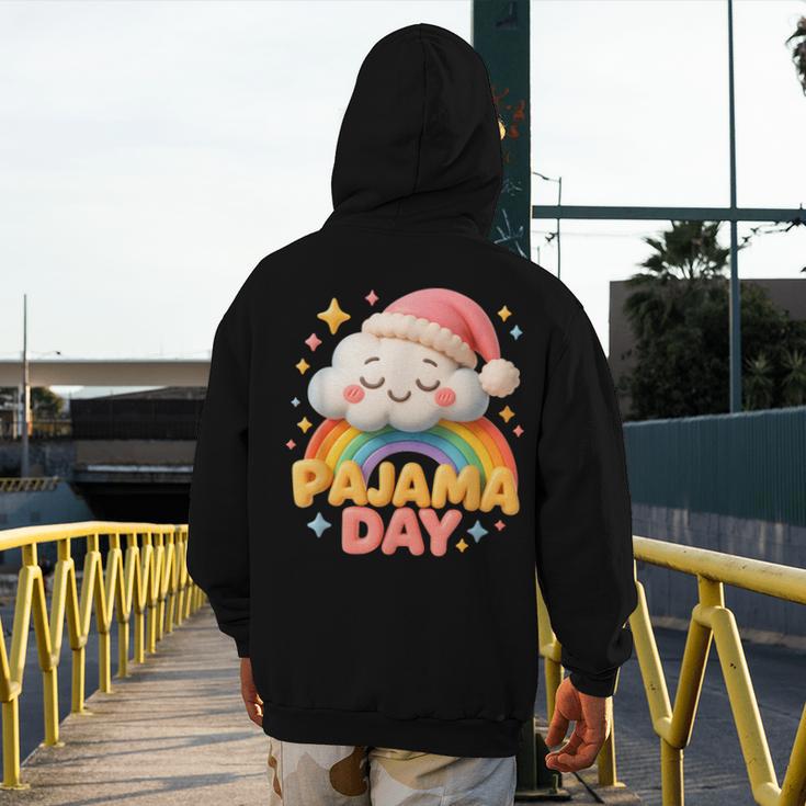 Pajama Day School Spirit Week Sleepy Cloud Teacher Student Men's Hoodie Back Print, funny design