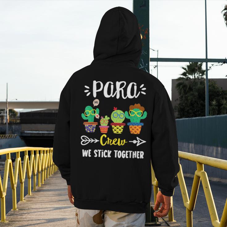 PARA Crew School Cactus Team PARA Teacher Squad For Men Women Kids Men's Hoodie Back Print, funny design PARA Crew School Cactus Team PARA Teacher Squad For Men Women Kids Men's Hoodie Back Print, funny design