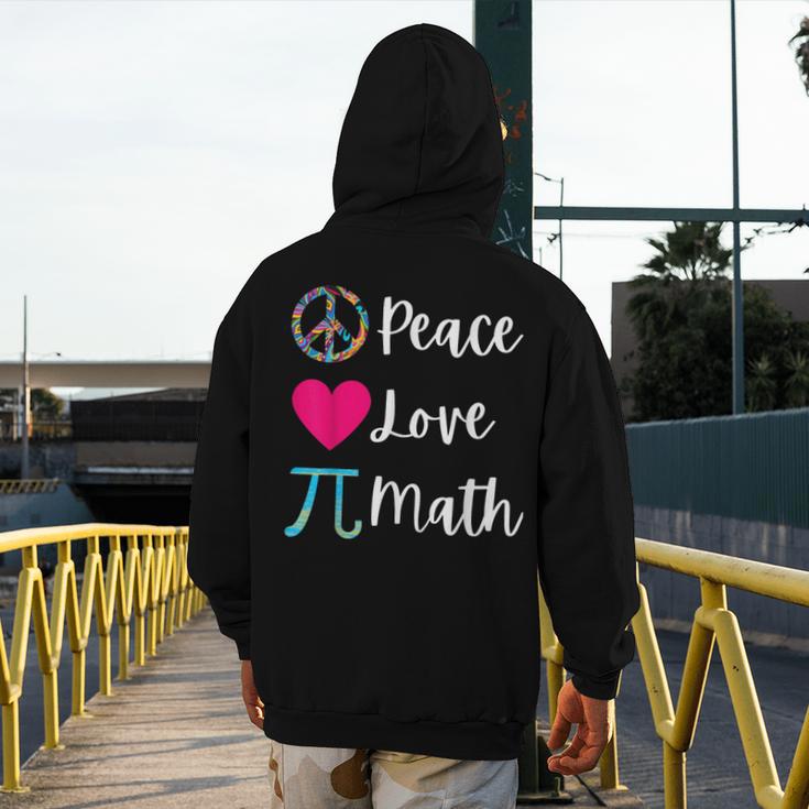 Peace Love Math Maths Teacher Pi Symbol Men Women Men's Hoodie Back Print, funny design Peace Love Math Maths Teacher Pi Symbol Men Women Men's Hoodie Back Print, funny design