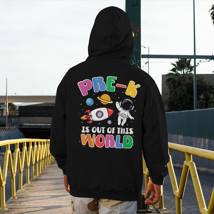 Pre-K Student Teacher Astronaut Space Back To School Men's Hoodie Back Print, funny design Pre-K Student Teacher Astronaut Space Back To School Men's Hoodie Back Print, funny design