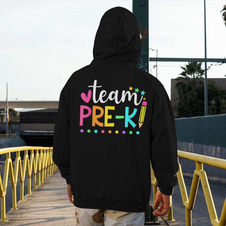 Pre-k Team Pencil Teacher Student Back To School Girls Men's Hoodie Back Print, funny design Pre-k Team Pencil Teacher Student Back To School Girls Men's Hoodie Back Print, funny design