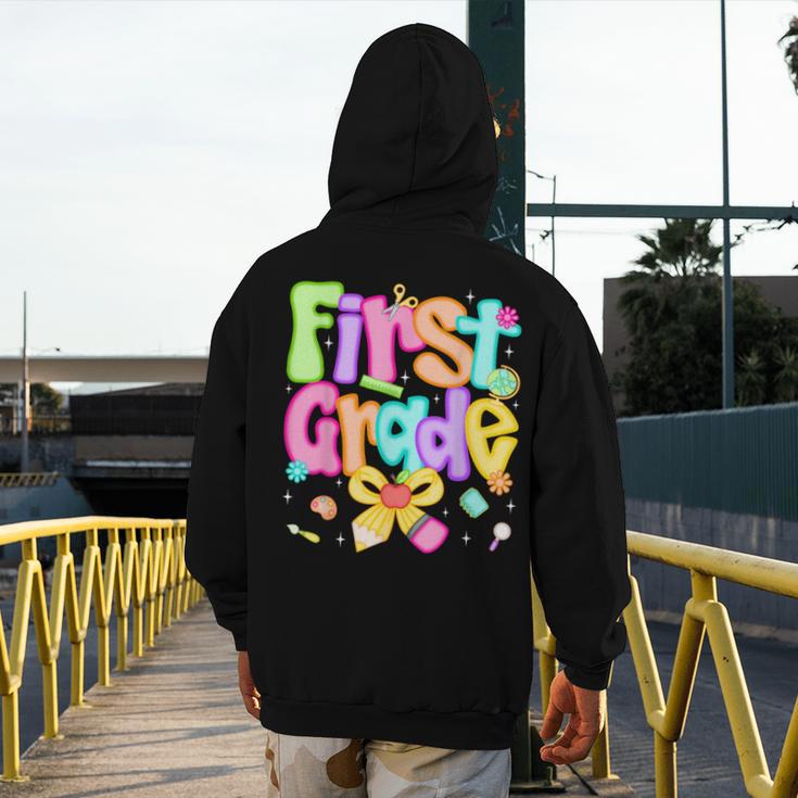 Preppy First Grade Back To School 1st Grade Teacher Girl Kid Men's Hoodie Back Print, First Grade Teacher Gifts, funny design Preppy First Grade Back To School 1st Grade Teacher Girl Kid Men's Hoodie Back Print, First Grade Teacher Gifts, funny design