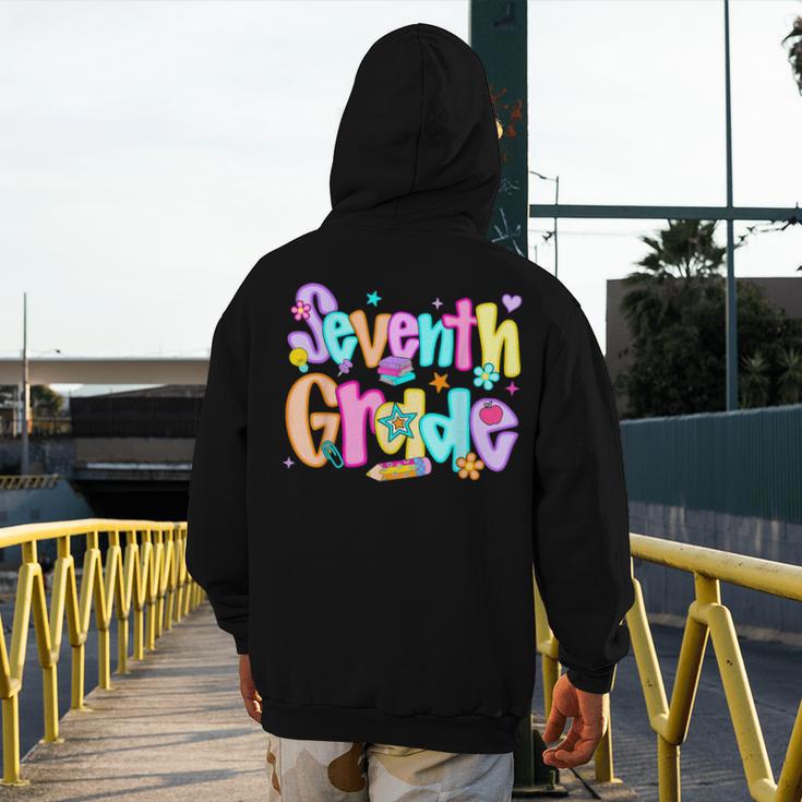 Preppy Seventh Grade Back To School 7th Grade Teachers Girls Men's Hoodie Back Print, funny design Preppy Seventh Grade Back To School 7th Grade Teachers Girls Men's Hoodie Back Print, funny design