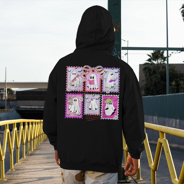 Preppy Spooky Teacher Halloween Ghost Coquette Bow Autumn Men's Hoodie Back Print, funny design Preppy Spooky Teacher Halloween Ghost Coquette Bow Autumn Men's Hoodie Back Print, funny design