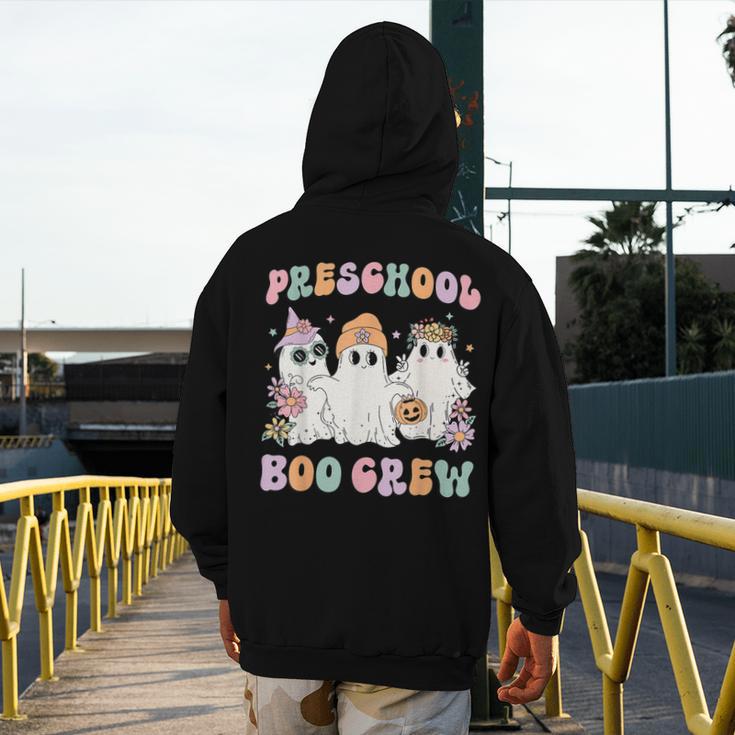 Preschool Boo Crew Groovy Halloween Floral Ghost Teacher Men Women Kids Men's Hoodie Back Print, Groovy Teacher Gifts, funny design Preschool Boo Crew Groovy Halloween Floral Ghost Teacher Men Women Kids Men's Hoodie Back Print, Groovy Teacher Gifts, funny design