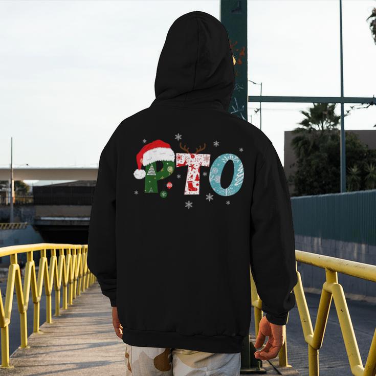 PTO Santa Hat Reindeer Parent Teacher Organization Christmas Men's Hoodie Back Print, funny design PTO Santa Hat Reindeer Parent Teacher Organization Christmas Men's Hoodie Back Print, funny design