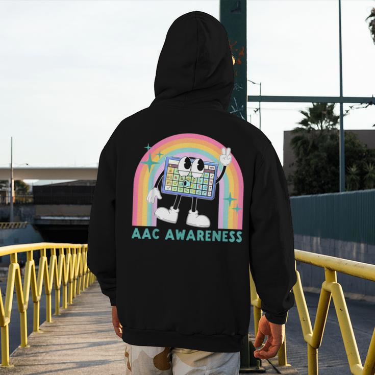 Rainbow AAC Awareness Month SPED Teacher SLP Communication Men's Hoodie Back Print, funny design Rainbow AAC Awareness Month SPED Teacher SLP Communication Men's Hoodie Back Print, funny design