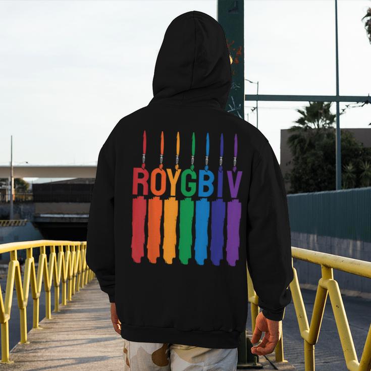 Rainbow Roygbiv Kids Artist Costume Art Teacher Men's Hoodie Back Print, funny design Rainbow Roygbiv Kids Artist Costume Art Teacher Men's Hoodie Back Print, funny design