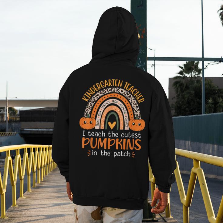 Rainbow I Teach The Cutest Pumpkins Kindergarten Teacher Men Women Men's Hoodie Back Print, funny design
