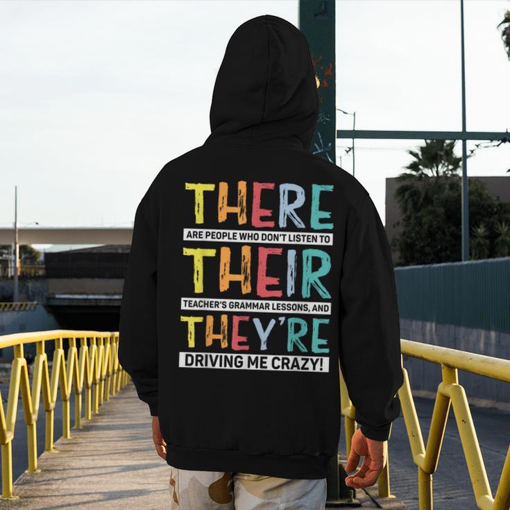 There Their They’Re Grammar Joke For English Teacher Student Men's Hoodie Back Print, English Teacher Gifts, funny design There Their They’Re Grammar Joke For English Teacher Student Men's Hoodie Back Print, English Teacher Gifts, funny design