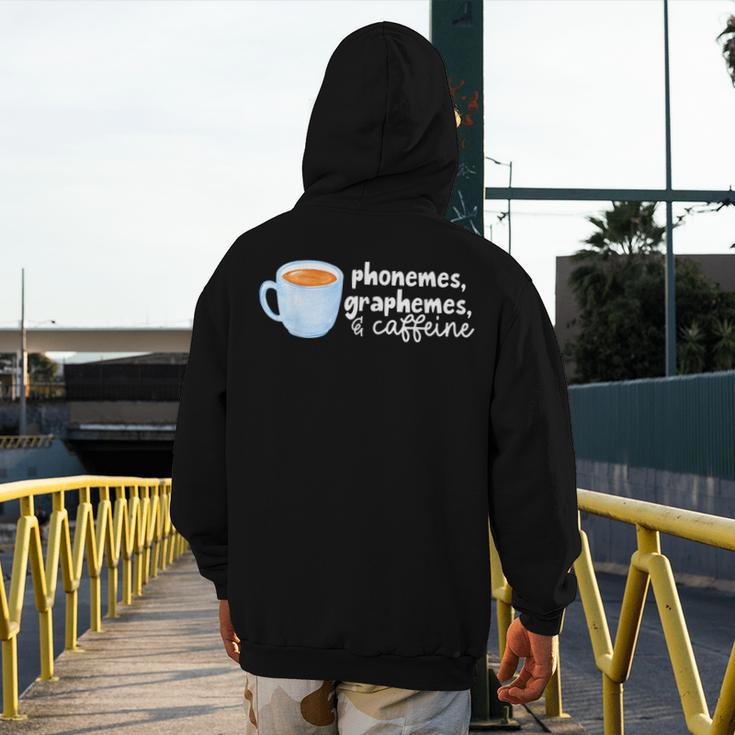 Reading Interventionist Specialist Teacher Phonemes Graphemes And Caffeine Reading Intervention -Adults Classic Fit Short Sleeve Men's Hoodie Back Print, funny design Reading Interventionist Specialist Teacher Phonemes Graphemes And Caffeine Reading Intervention -Adults Classic Fit Short Sleeve Men's Hoodie Back Print, funny design