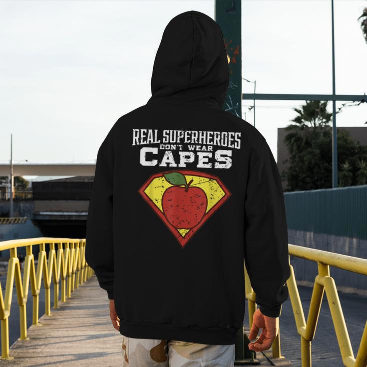 Real Superheroes Don't Wear Capes Teacher Shirt Teaching Te Men's Hoodie Back Print, funny design Real Superheroes Don't Wear Capes Teacher Shirt Teaching Te Men's Hoodie Back Print, funny design