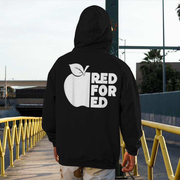 Red For Ed Teacher Support Public Education For Men Women Kids Men's Hoodie Back Print, funny design