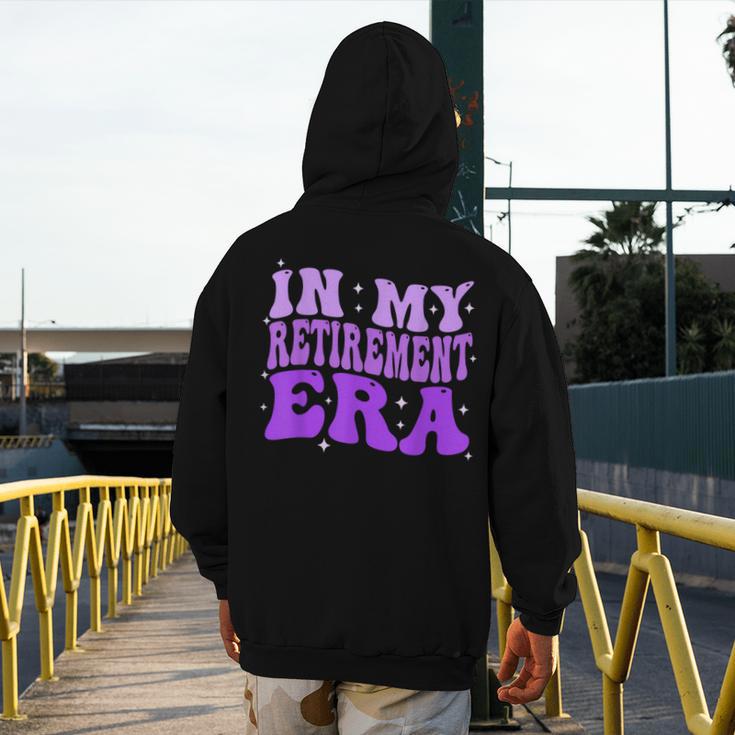 In My Retirement Era Groovy Retired Teacher 2025 Women Men's Hoodie Back Print, Groovy Teacher Gifts, funny design In My Retirement Era Groovy Retired Teacher 2025 Women Men's Hoodie Back Print, Groovy Teacher Gifts, funny design