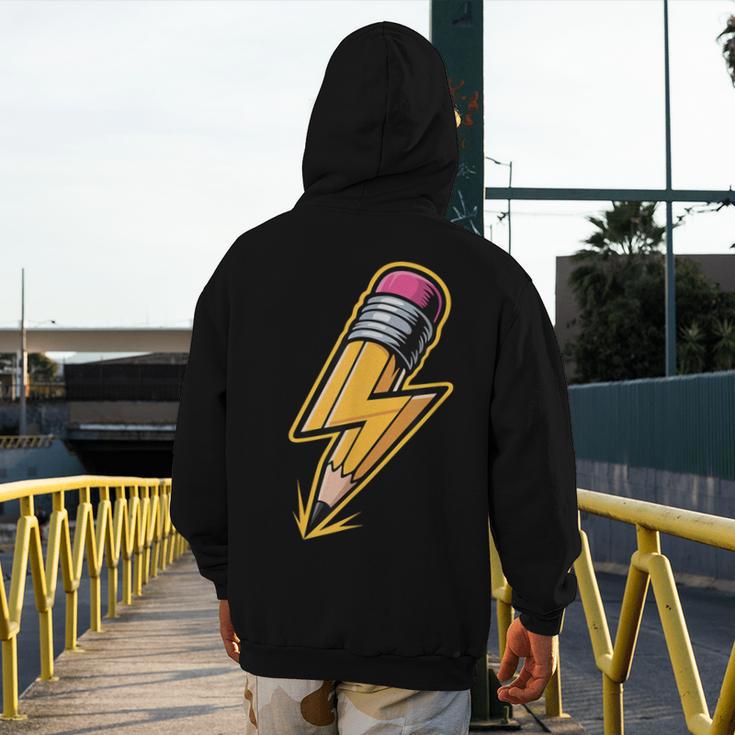 Retro Pencil Pencil Back To School Teacher Student Men's Hoodie Back Print, funny design