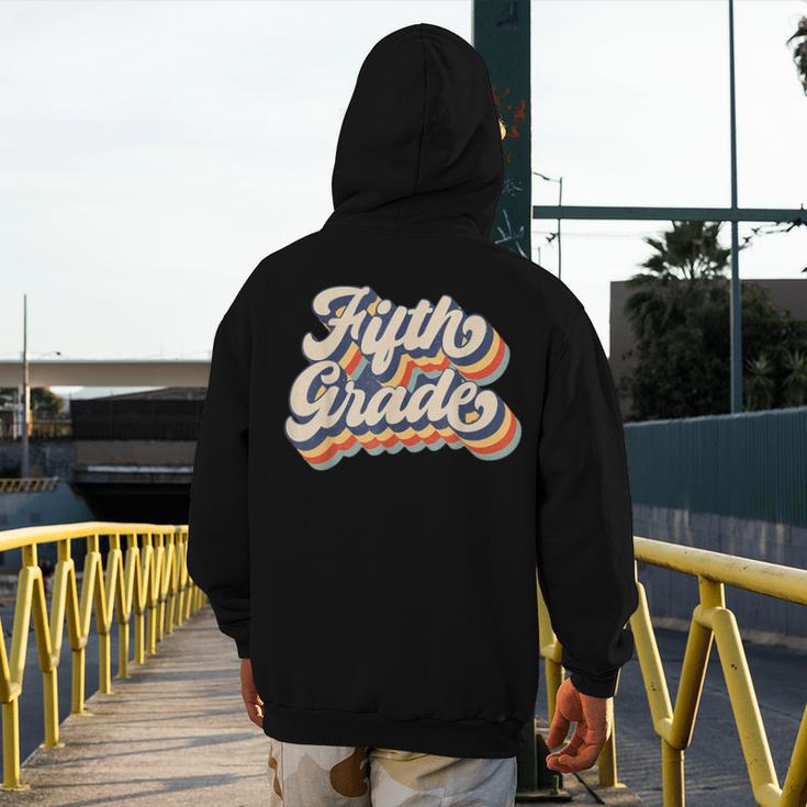 Retro Sunset Fifth Grade Teacher & Student Back To School Men's Hoodie Back Print, funny design Retro Sunset Fifth Grade Teacher & Student Back To School Men's Hoodie Back Print, funny design