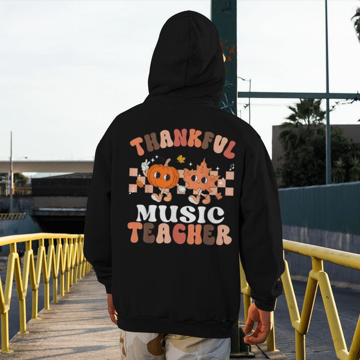 Retro Thankful Music Teacher Pumpkin Fall Thanksgiving Men's Hoodie Back Print, funny design Retro Thankful Music Teacher Pumpkin Fall Thanksgiving Men's Hoodie Back Print, funny design