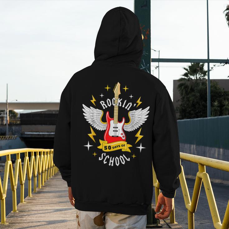 Rockin 50 Days Of School 50th Day Of School Teacher Student Men Women Girls Kids Men's Hoodie Back Print, funny design