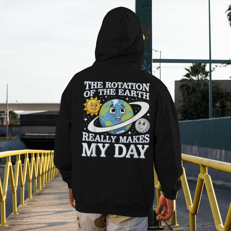 Rotation Of Earth Science Teacher Earth Day Men Women Men's Hoodie Back Print, Science Teacher Gifts, funny design