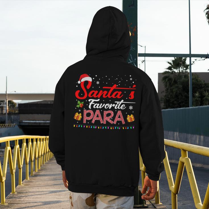 Santa's Favorite Para Christmas Paraprofessional Teacher Men's Hoodie Back Print, funny design Santa's Favorite Para Christmas Paraprofessional Teacher Men's Hoodie Back Print, funny design