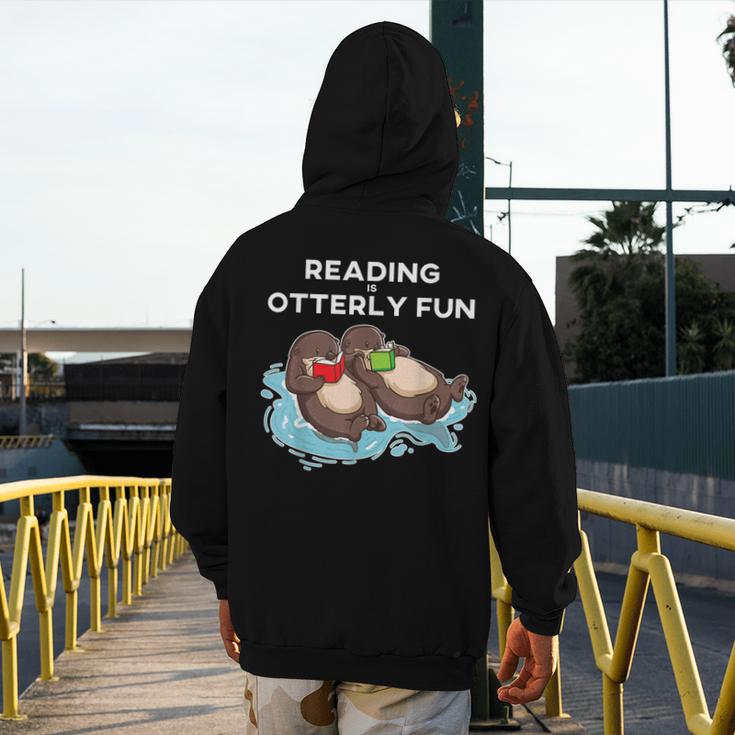 Sea Otter Book Reading Shirt For Bookworm Teachers Men's Hoodie Back Print, funny design Sea Otter Book Reading Shirt For Bookworm Teachers Men's Hoodie Back Print, funny design