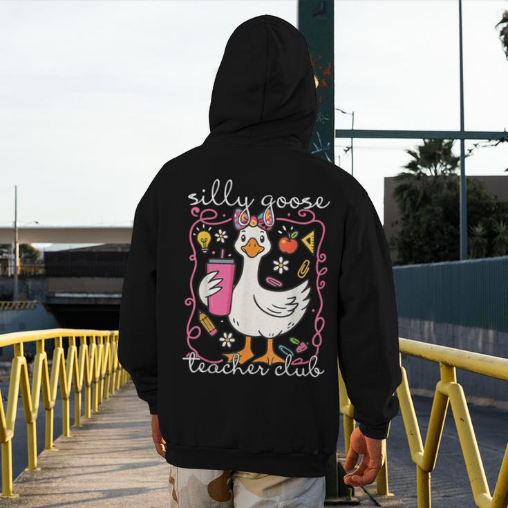 Silly Goose Teacher Club Animal Lover Groovy Teacher Men's Hoodie Back Print, Groovy Teacher Gifts, funny design Silly Goose Teacher Club Animal Lover Groovy Teacher Men's Hoodie Back Print, Groovy Teacher Gifts, funny design