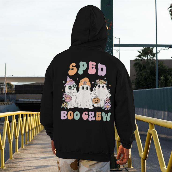 SPED Boo Crew Halloween Floral Ghost Special Ed SPED Teacher For Men Women Kids Men's Hoodie Back Print, funny design
