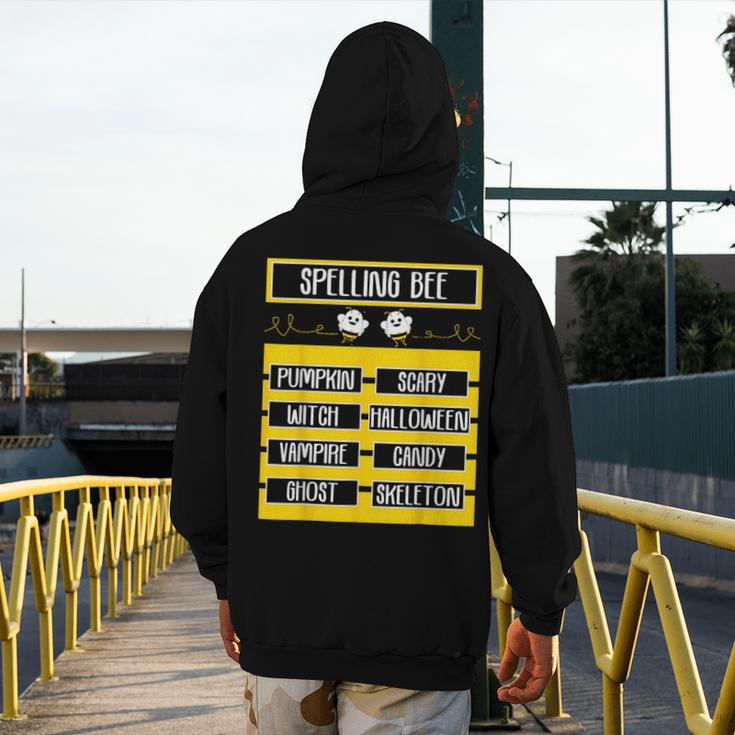 Spelling Bee Halloween Teachers Bee Spelling Competition Men's Hoodie Back Print, funny design
