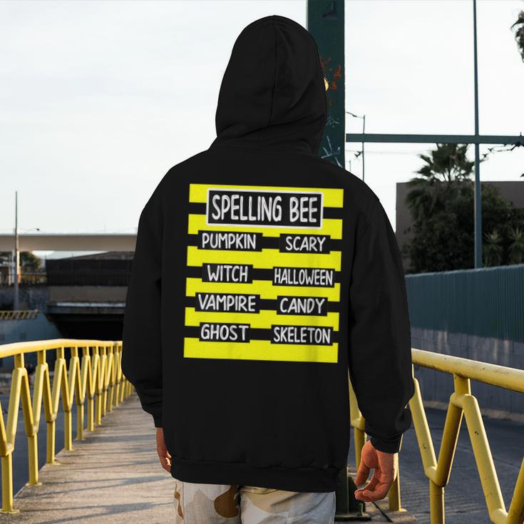 Spelling Bee Pun Halloween Costume For Teachers Men's Hoodie Back Print, funny design Spelling Bee Pun Halloween Costume For Teachers Men's Hoodie Back Print, funny design