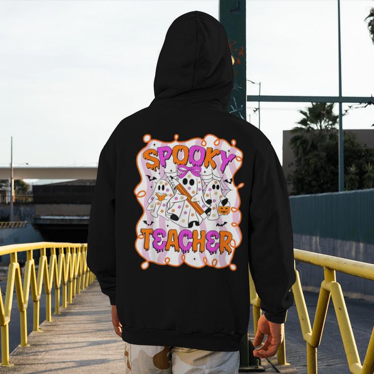 Spooky Teacher Ghost Pencil Teacher Halloween Teacher Men's Hoodie Back Print, funny design